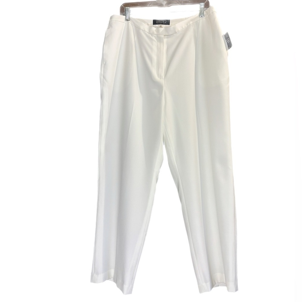 Kasper white lined straight leg trousers NWT